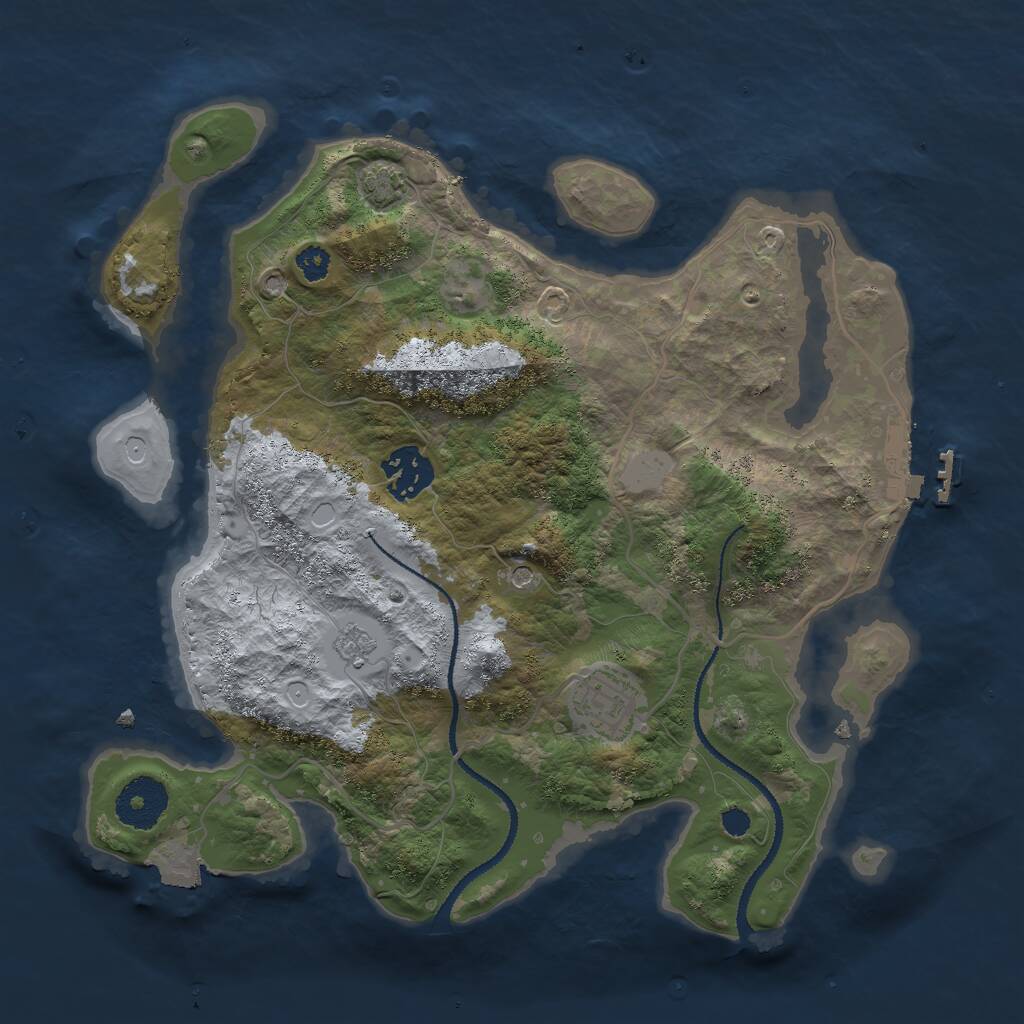 Rust Map: Procedural Map, Size: 3000, Seed: 1322658970, 7 Monuments