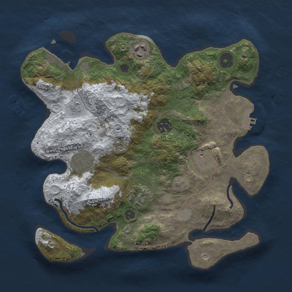 Rust Map: Procedural Map, Size: 3000, Seed: 1379616993, 14 Monuments