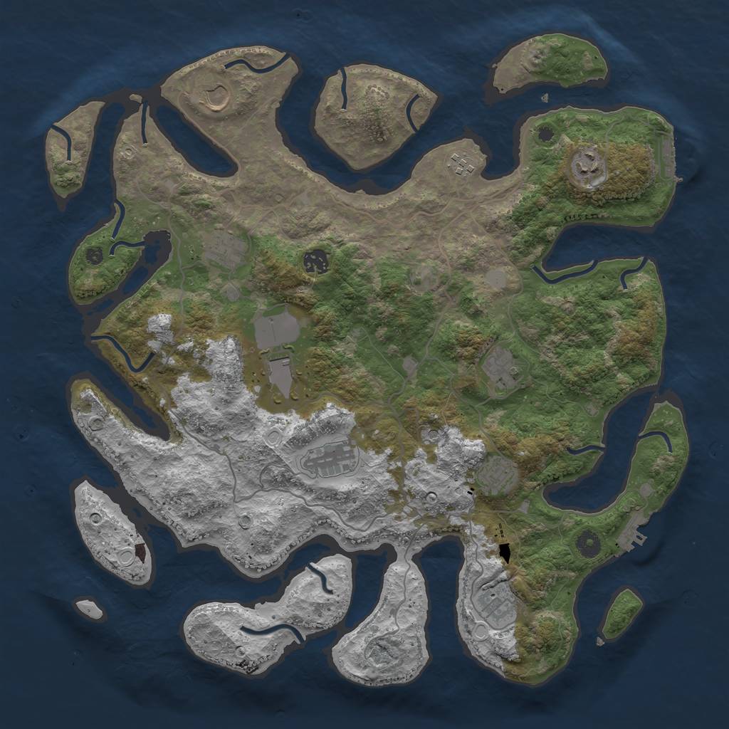 Rust Map: Procedural Map, Size: 4250, Seed: 1114428207, 18 Monuments