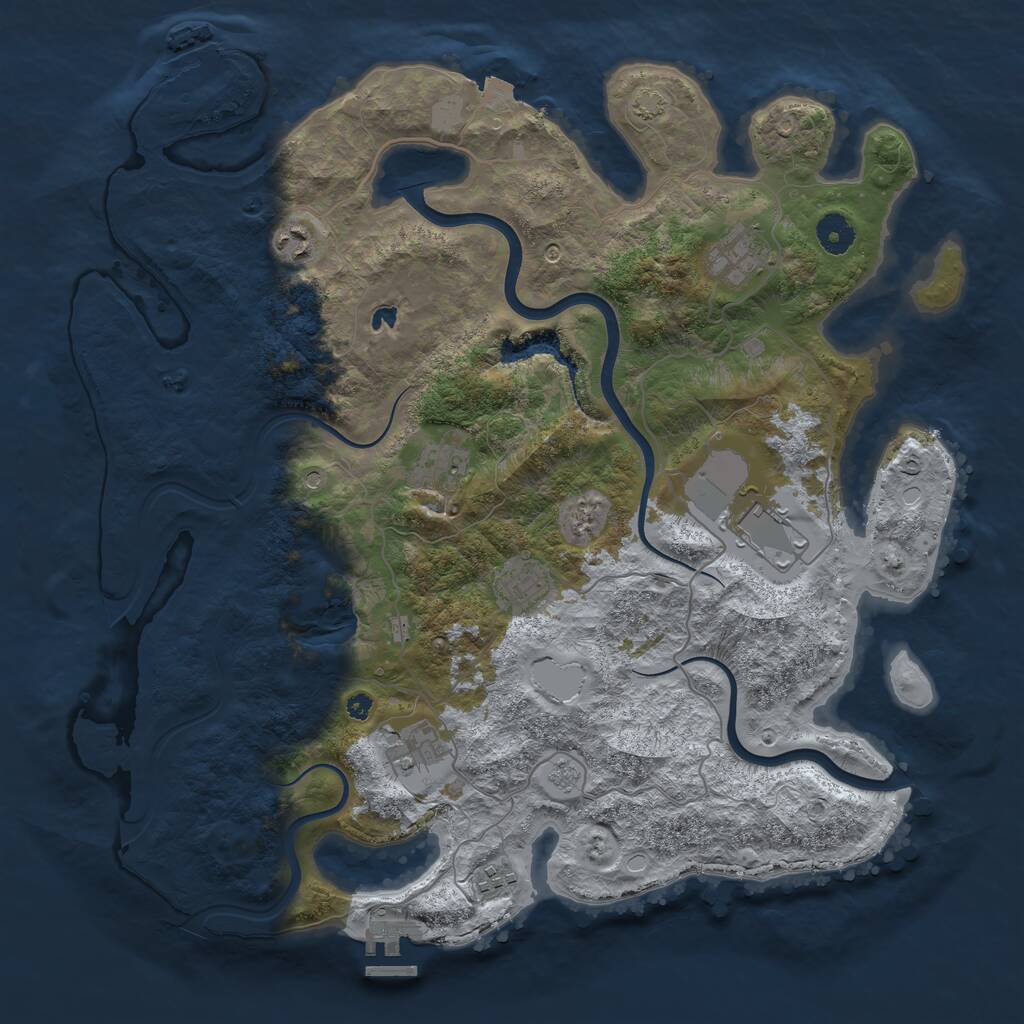 Rust Map: Procedural Map, Size: 4000, Seed: 272051470, 13 Monuments