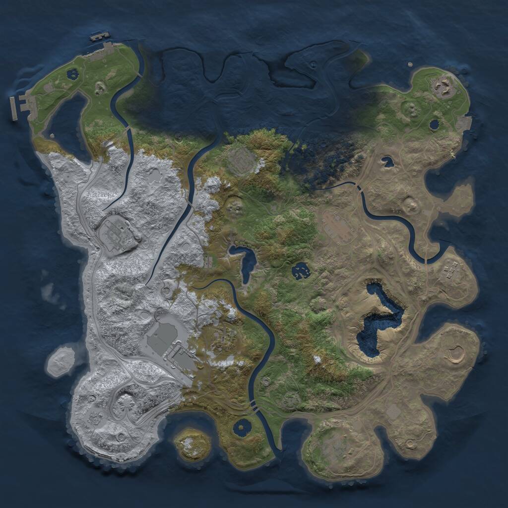 Rust Map: Procedural Map, Size: 4300, Seed: 100, 16 Monuments
