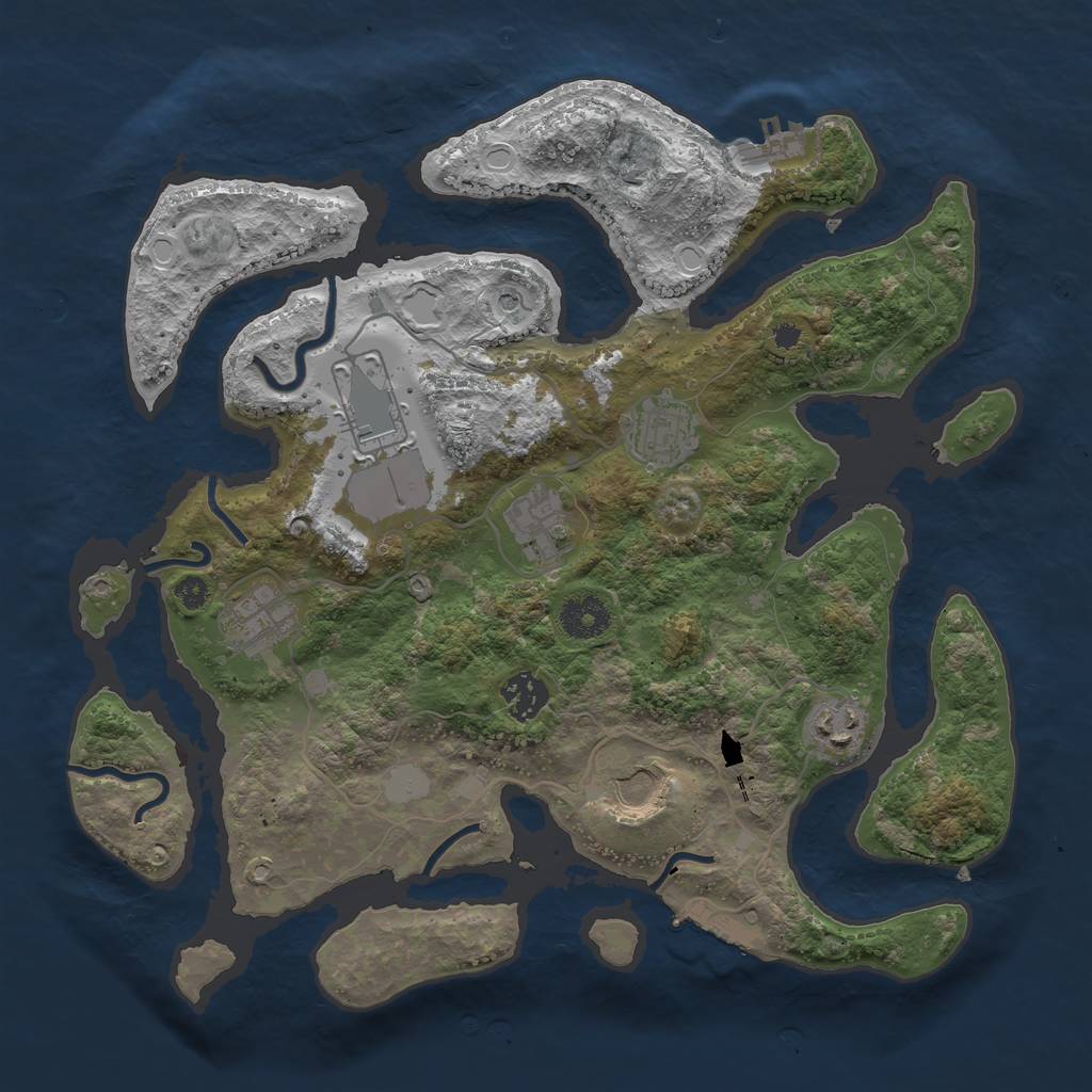 Rust Map: Procedural Map, Size: 3500, Seed: 439876134, 15 Monuments