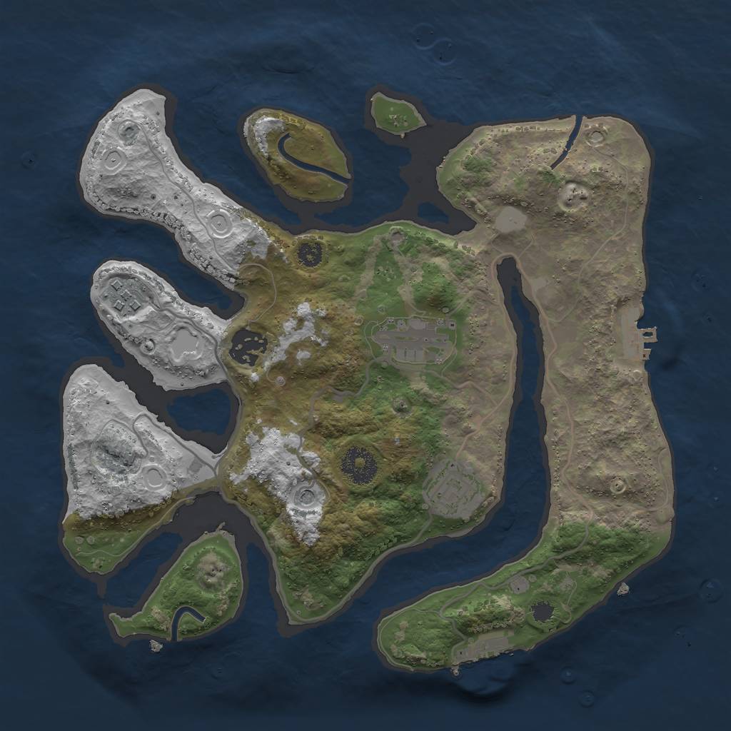 Rust Map: Procedural Map, Size: 3000, Seed: 139006, 12 Monuments
