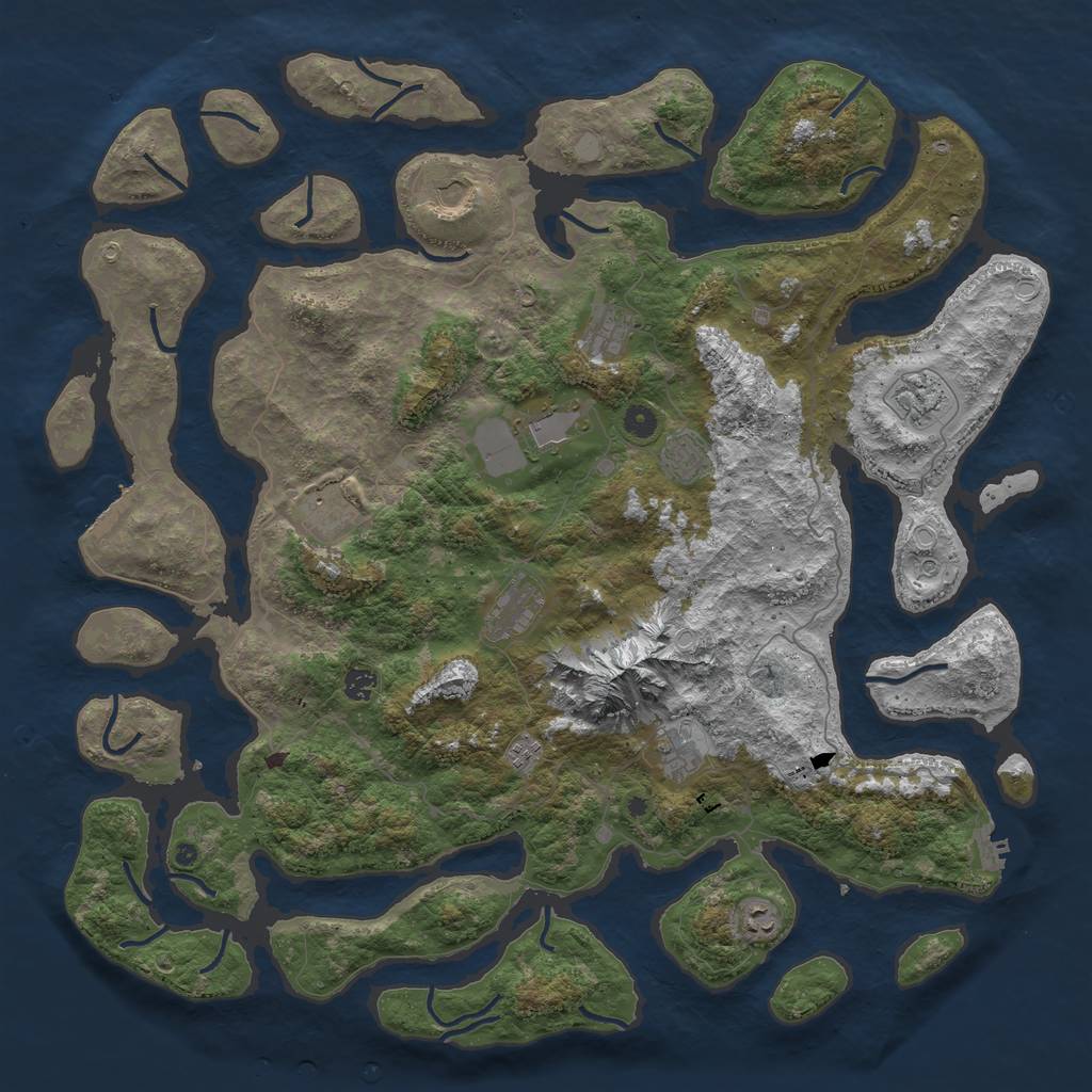 Rust Map: Procedural Map, Size: 5000, Seed: 6415432, 19 Monuments