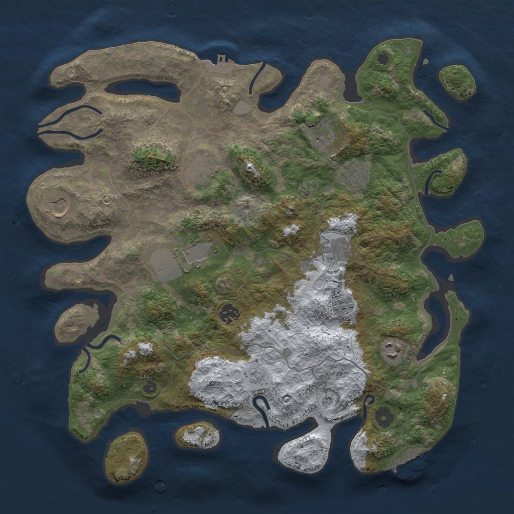 Rust Map: Procedural Map, Size: 4000, Seed: 10539512, 18 Monuments