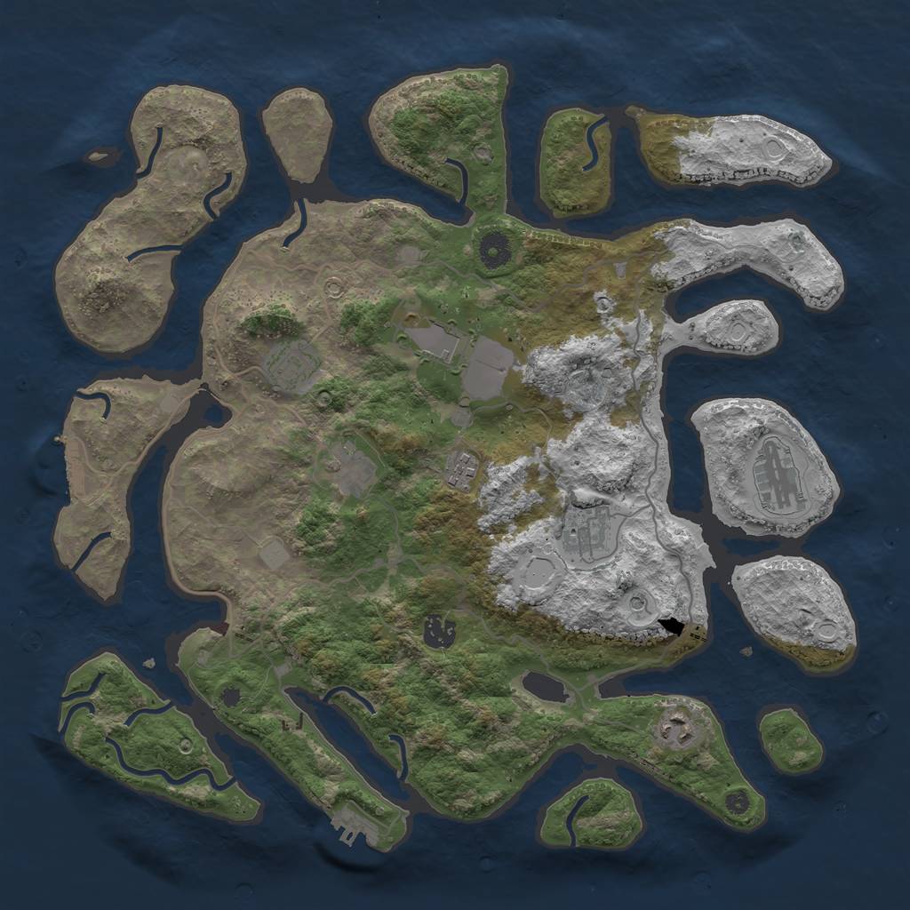 Rust Map: Procedural Map, Size: 4000, Seed: 9856986, 16 Monuments