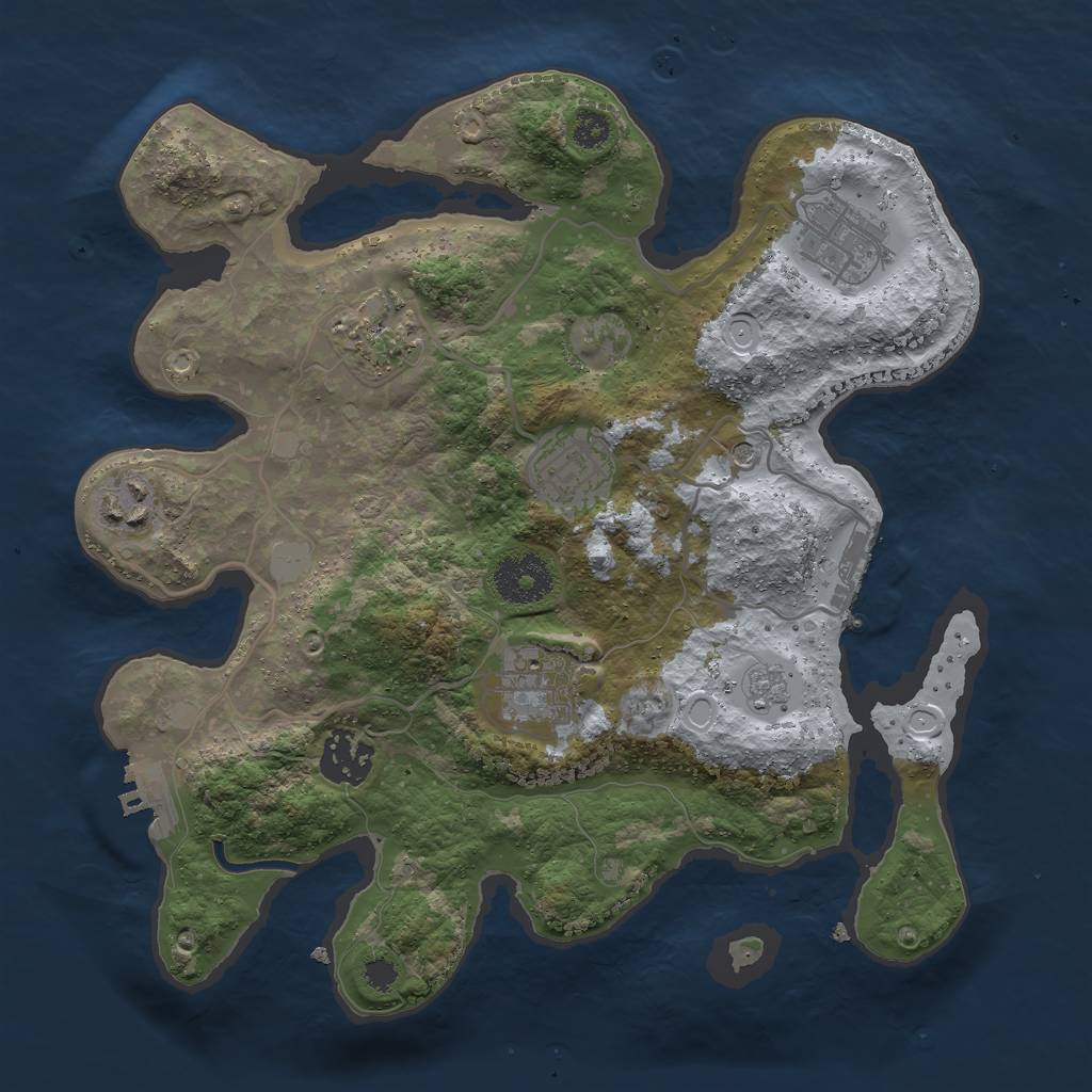 Rust Map: Procedural Map, Size: 3000, Seed: 1731247505, 13 Monuments