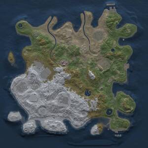 Thumbnail Rust Map: Procedural Map, Size: 3500, Seed: 2141445941, 14 Monuments