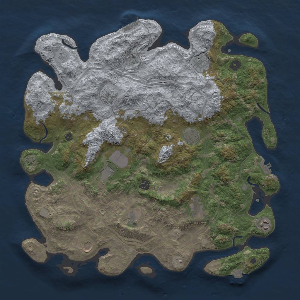 Rust Map: Procedural Map, Size: 4250, Seed: 741024, 18 Monuments