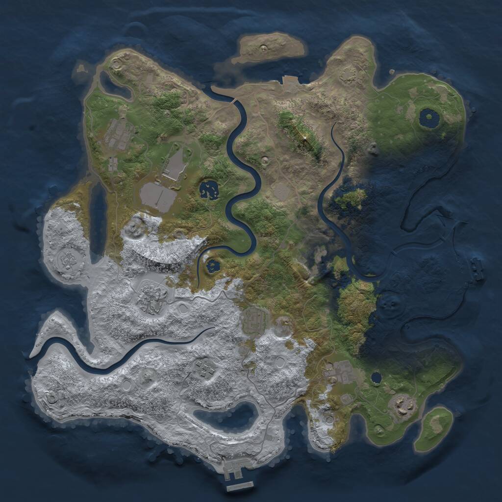 Rust Map: Procedural Map, Size: 3750, Seed: 40128269, 15 Monuments