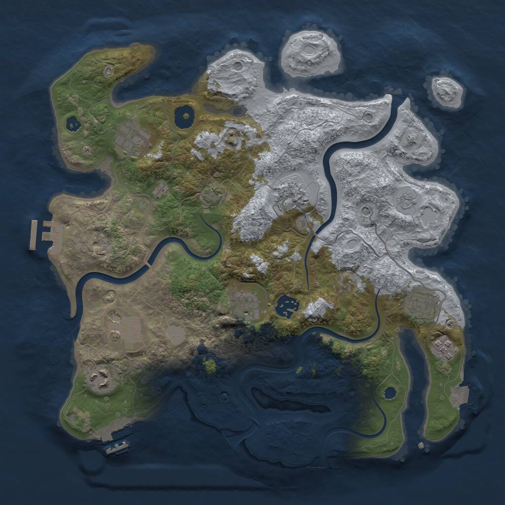 Rust Map: Procedural Map, Size: 3400, Seed: 31611, 14 Monuments