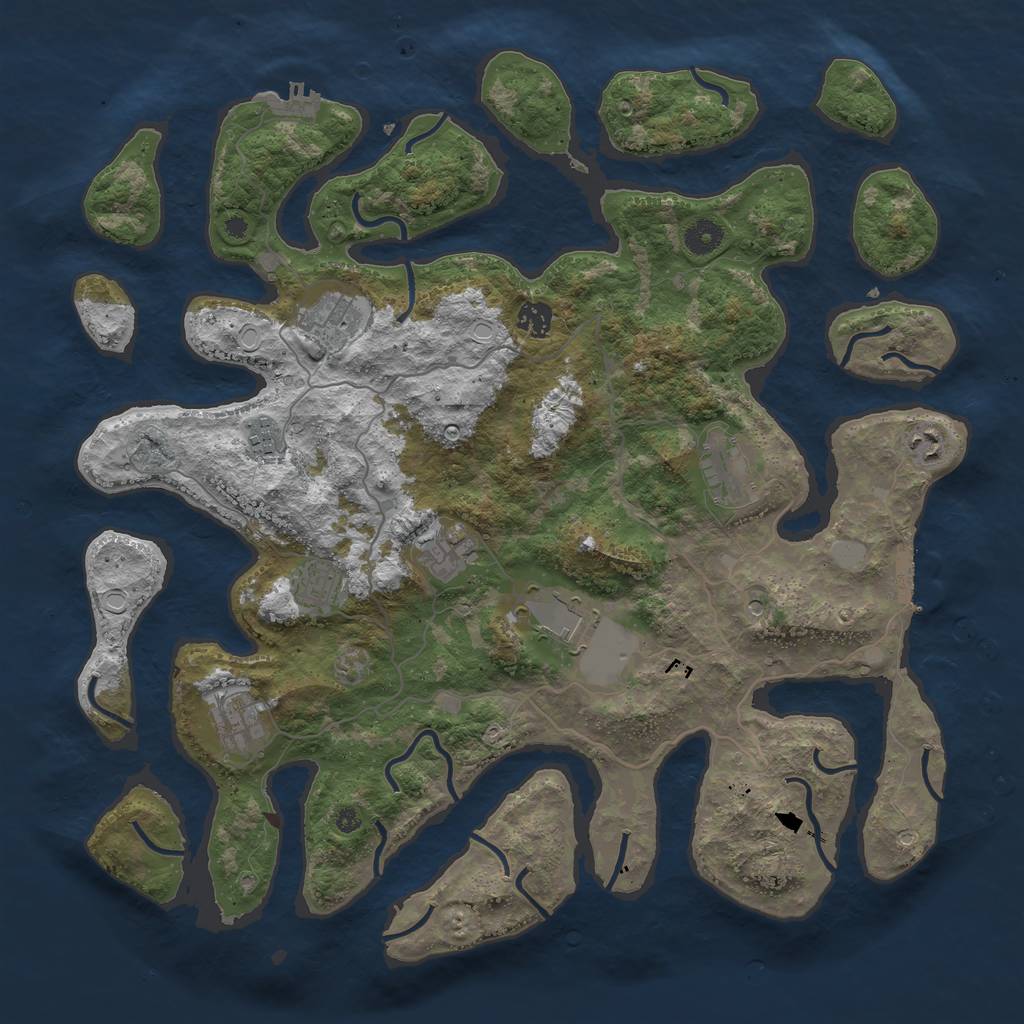Rust Map: Procedural Map, Size: 4250, Seed: 835068493, 17 Monuments