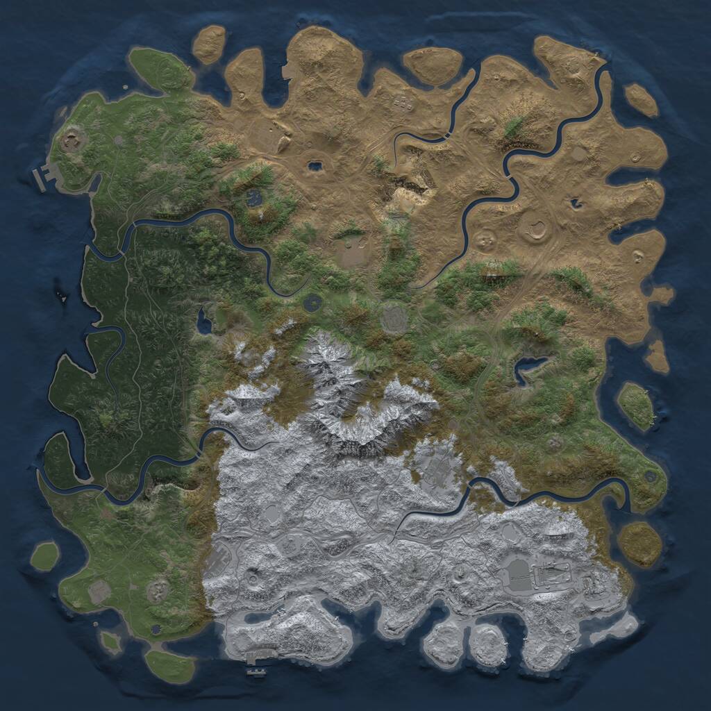 Rust Map: Procedural Map, Size: 6000, Seed: 15218, 17 Monuments