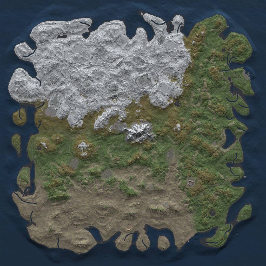 Rust Map: Procedural Map, Size: 6000, Seed: 43342251, 20 Monuments