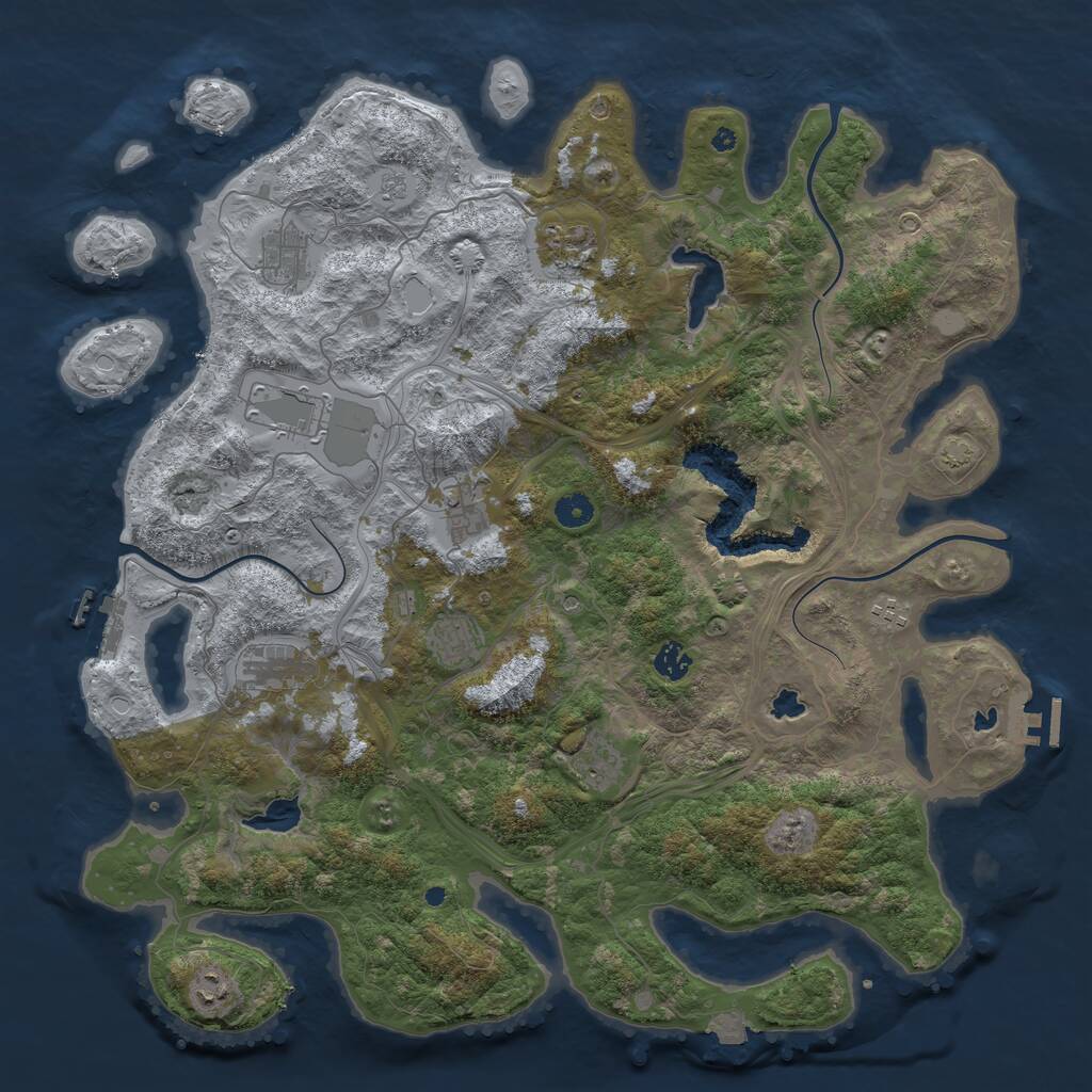Rust Map: Procedural Map, Size: 4500, Seed: 1768439394, 16 Monuments