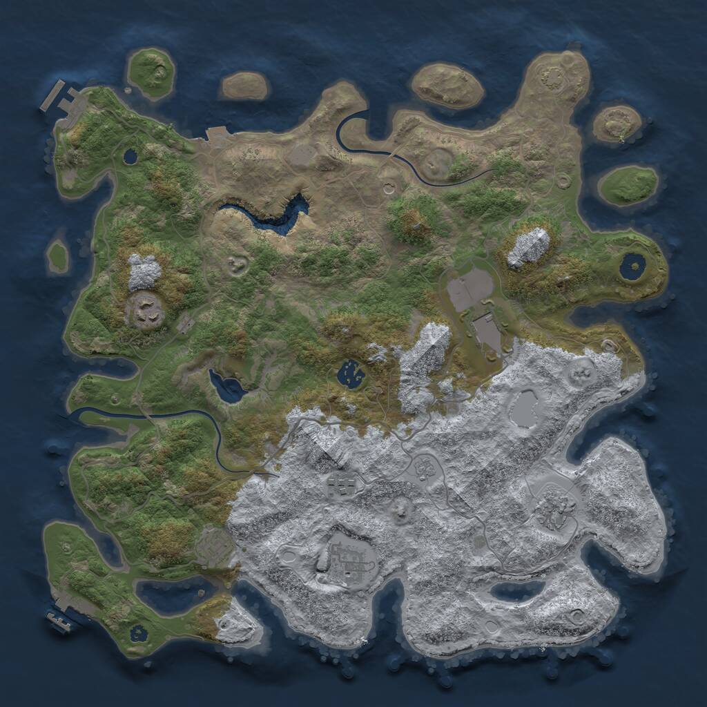 Rust Map: Procedural Map, Size: 4000, Seed: 242, 13 Monuments