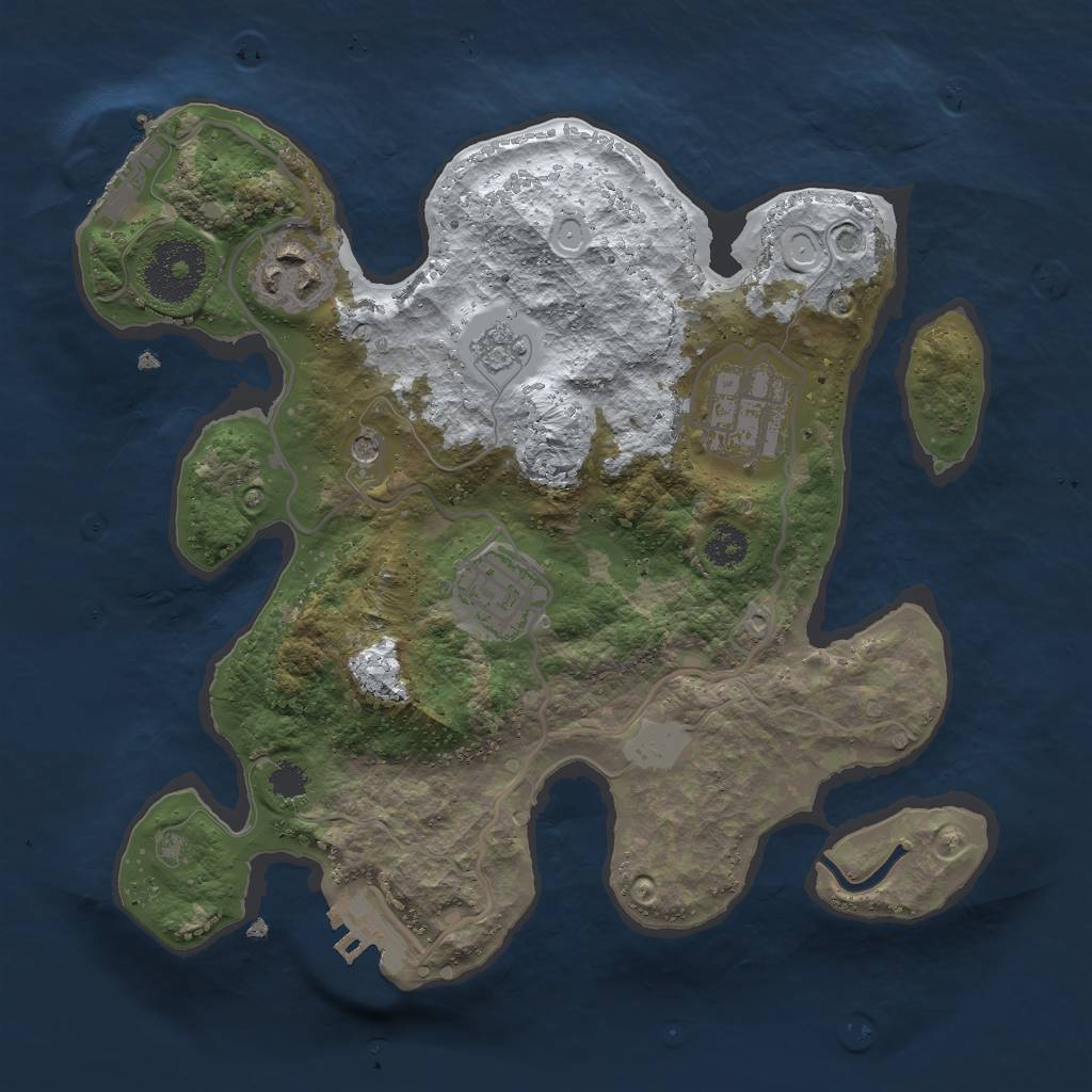 Rust Map: Procedural Map, Size: 2650, Seed: 1, 12 Monuments