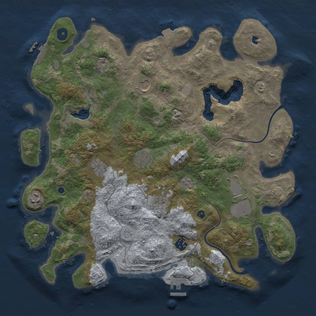 Rust Map: Procedural Map, Size: 4000, Seed: 1394231479, 14 Monuments