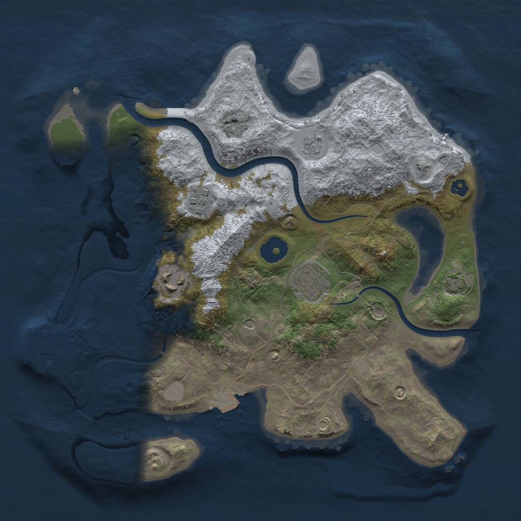Rust Map: Procedural Map, Size: 3000, Seed: 578534766, 8 Monuments
