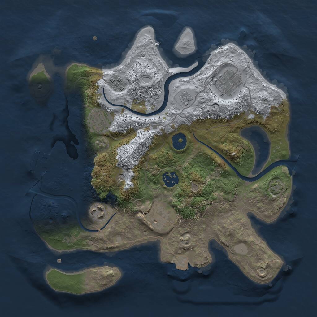 Rust Map: Procedural Map, Size: 3000, Seed: 578534766, 11 Monuments