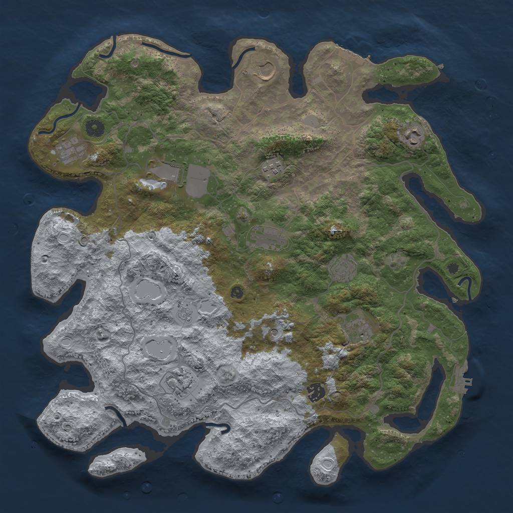 Rust Map: Procedural Map, Size: 4200, Seed: 60, 17 Monuments