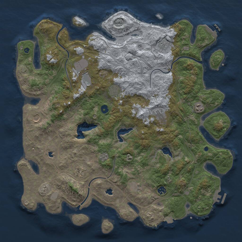 Rust Map: Procedural Map, Size: 4500, Seed: 1876294055, 16 Monuments