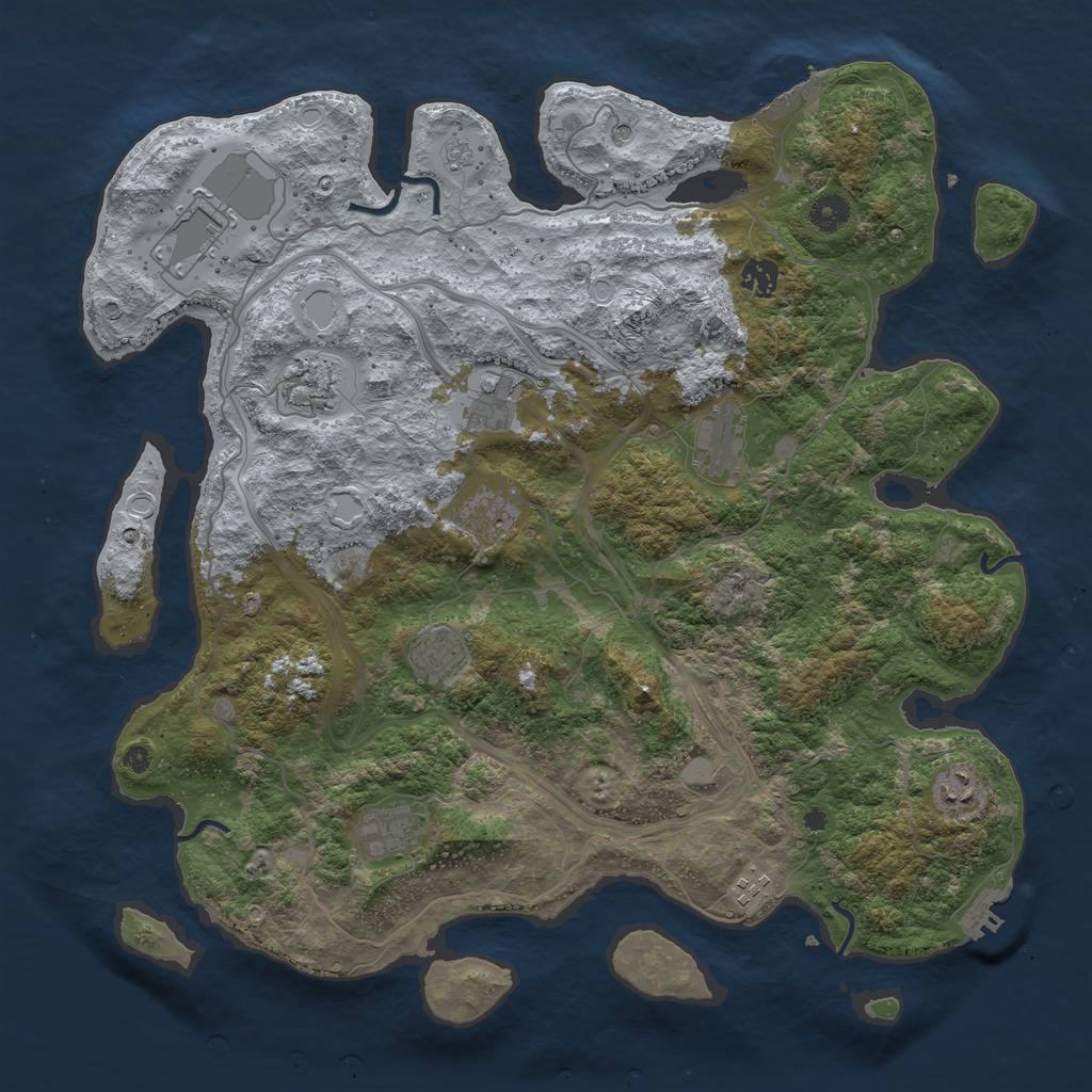 Rust Map: Procedural Map, Size: 4250, Seed: 1898462140, 17 Monuments