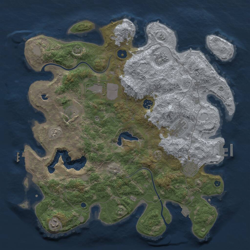 Rust Map: Procedural Map, Size: 4000, Seed: 62804333, 13 Monuments
