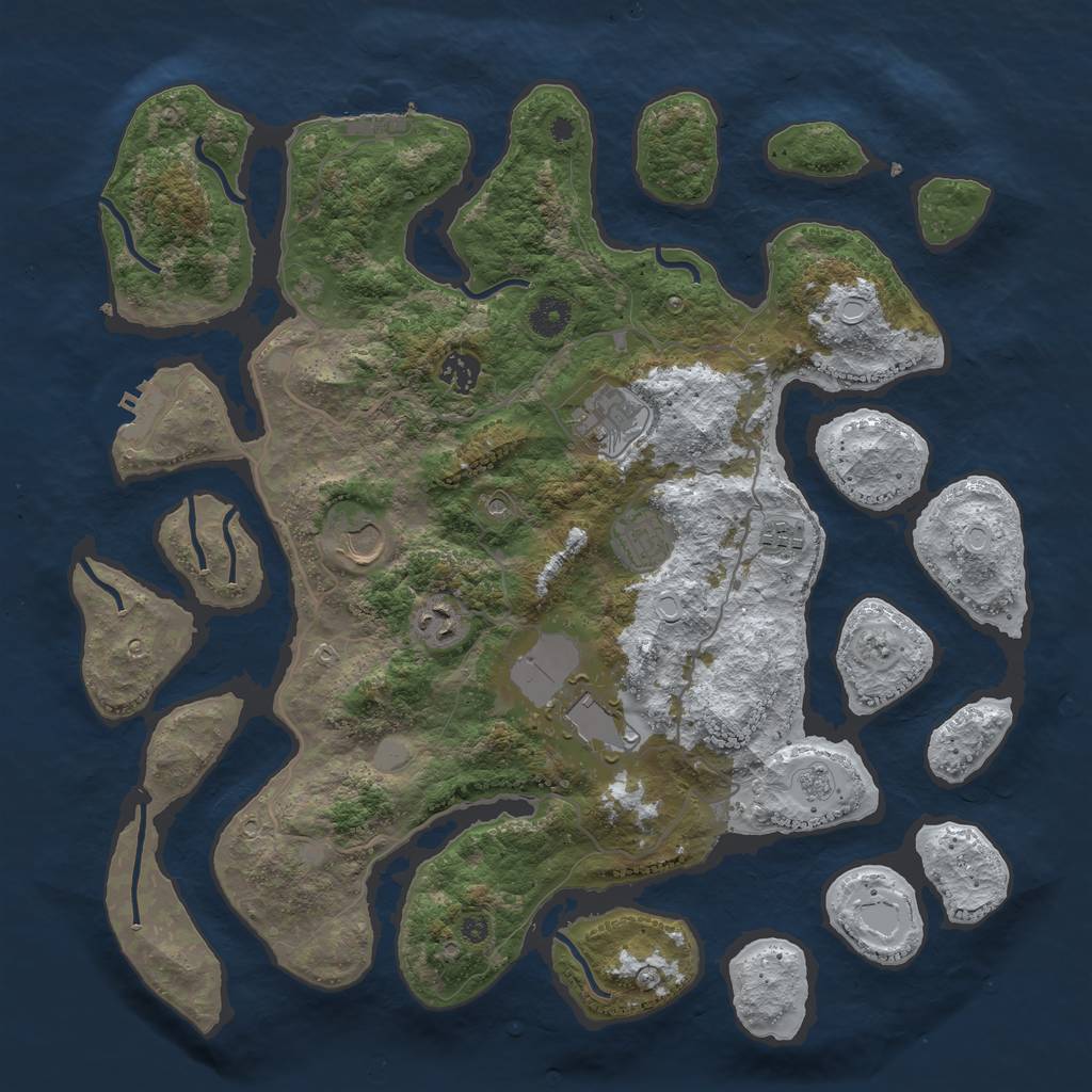 Rust Map: Procedural Map, Size: 4000, Seed: 16112021, 16 Monuments