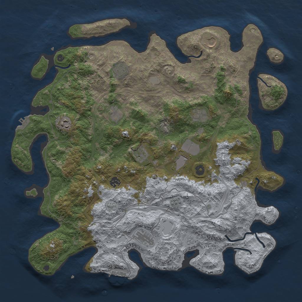 Rust Map: Procedural Map, Size: 4500, Seed: 19721972, 17 Monuments