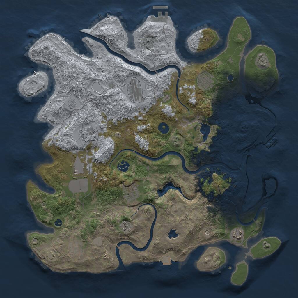 Rust Map: Procedural Map, Size: 4000, Seed: 1997051727, 15 Monuments