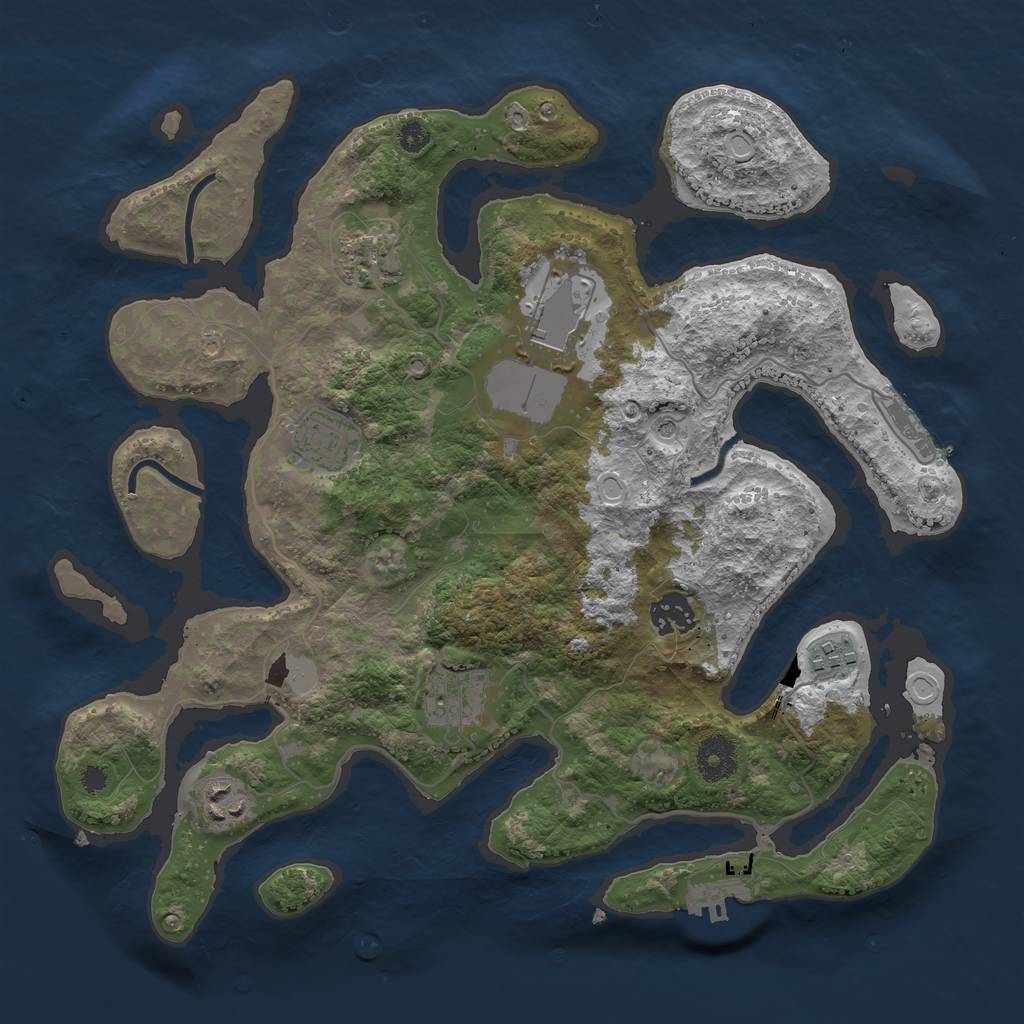 Rust Map: Procedural Map, Size: 3500, Seed: 321465, 15 Monuments
