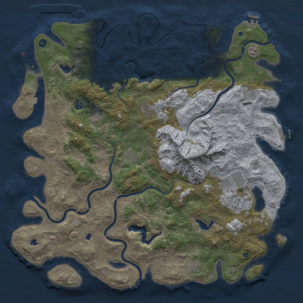 Rust Map: Procedural Map, Size: 5500, Seed: 625, 17 Monuments
