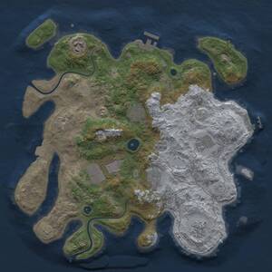 Thumbnail Rust Map: Procedural Map, Size: 3500, Seed: 1492292826, 13 Monuments