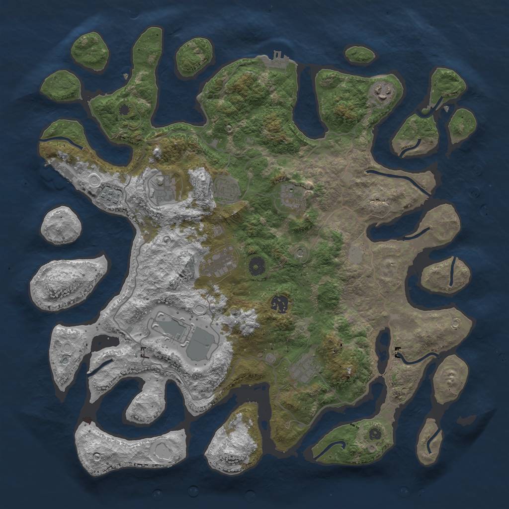 Rust Map: Procedural Map, Size: 4250, Seed: 6871, 17 Monuments