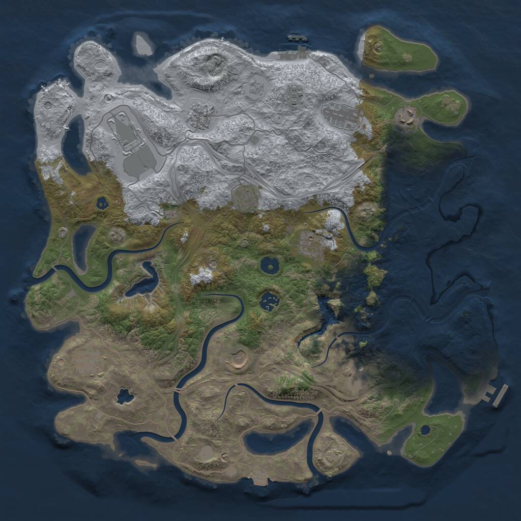 Rust Map: Procedural Map, Size: 4250, Seed: 488231164, 17 Monuments