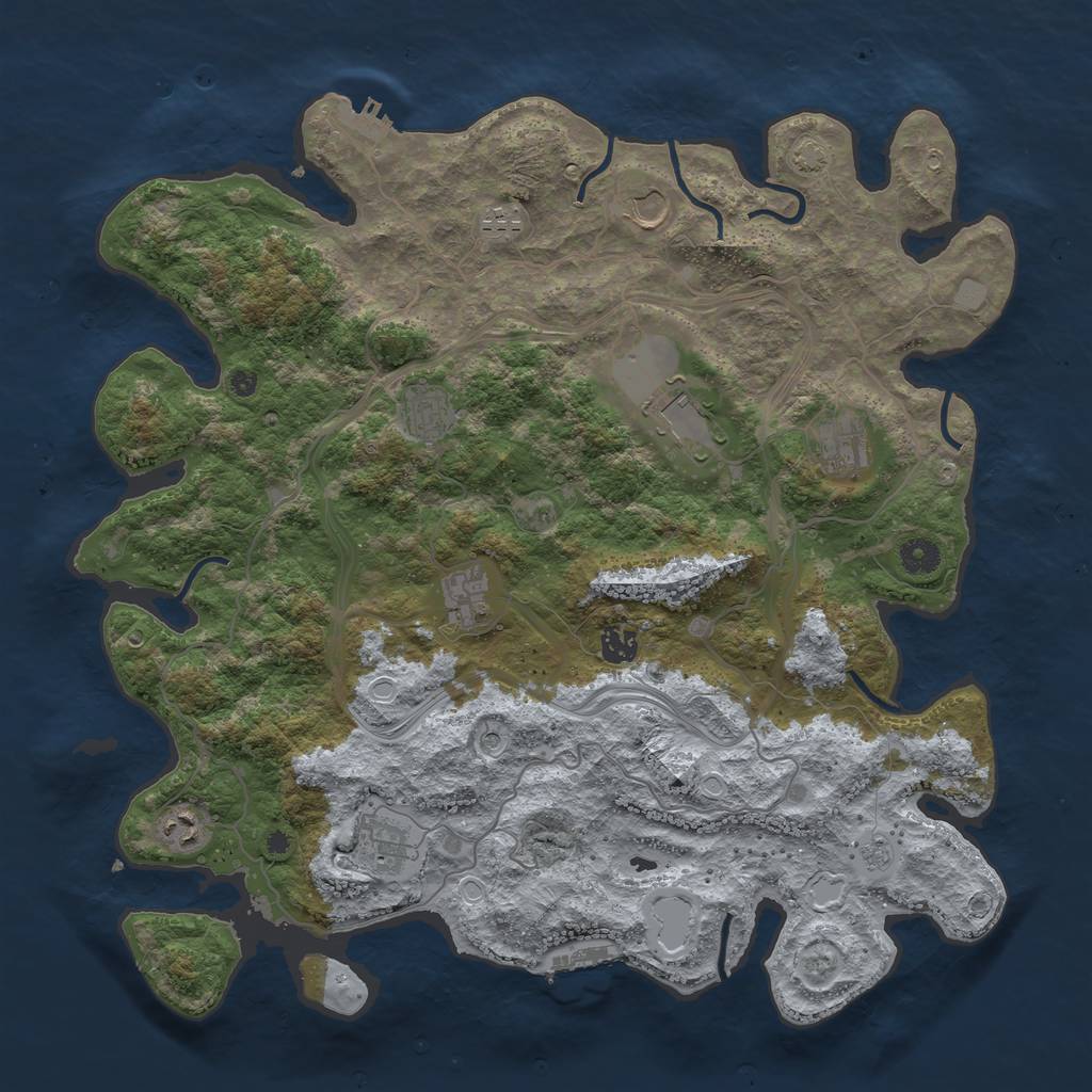 Rust Map: Procedural Map, Size: 4250, Seed: 254896528, 17 Monuments