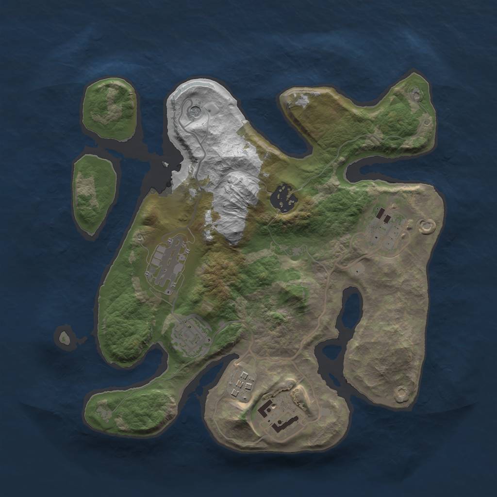 Rust Map: Barren, Size: 2800, Seed: 574260778, 9 Monuments