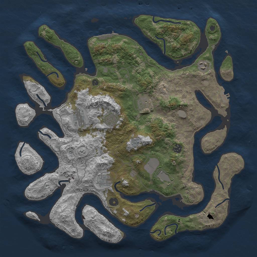 Rust Map: Procedural Map, Size: 4250, Seed: 29971, 16 Monuments