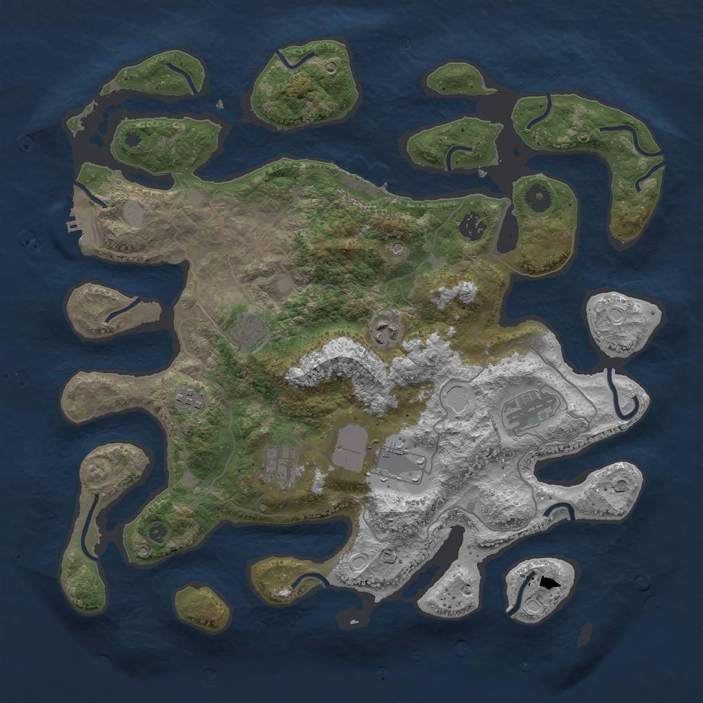 Rust Map: Procedural Map, Size: 4000, Seed: 1410, 15 Monuments