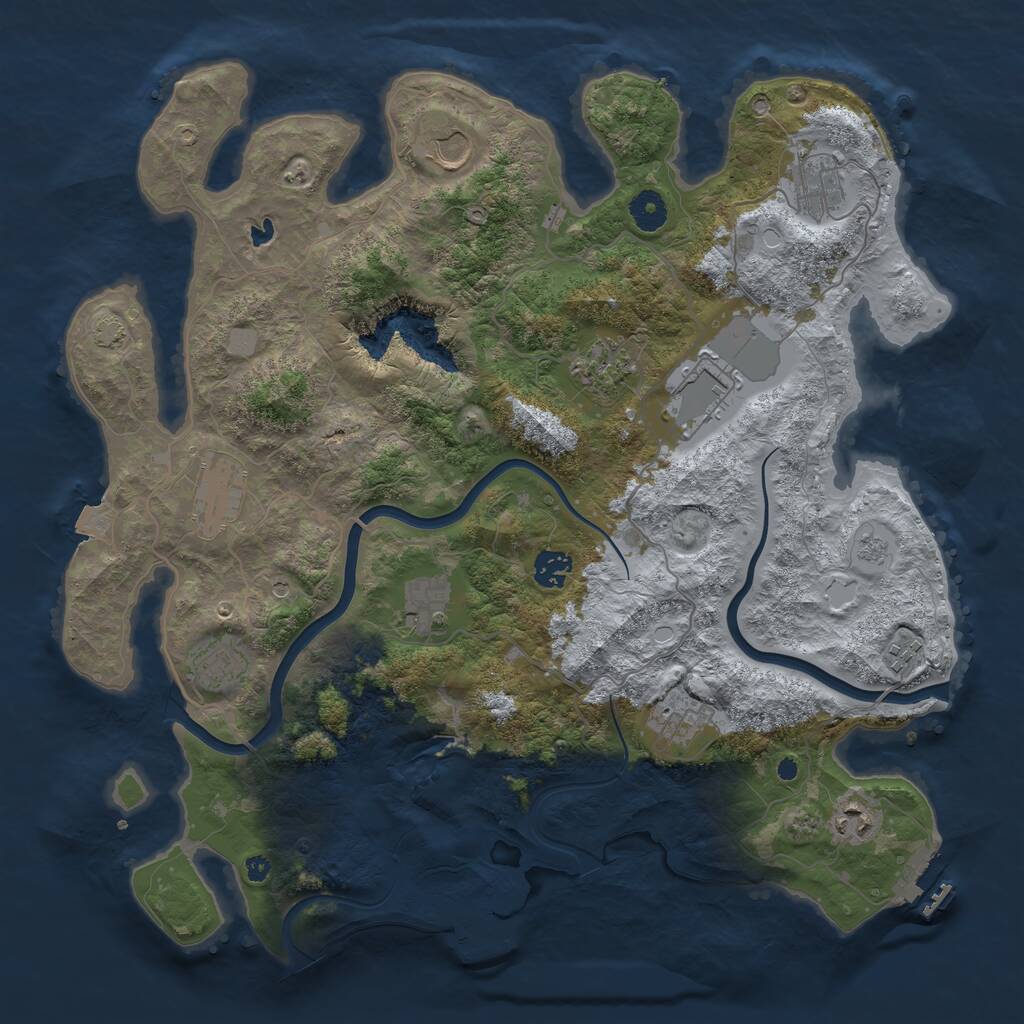 Rust Map: Procedural Map, Size: 4000, Seed: 241222237, 17 Monuments