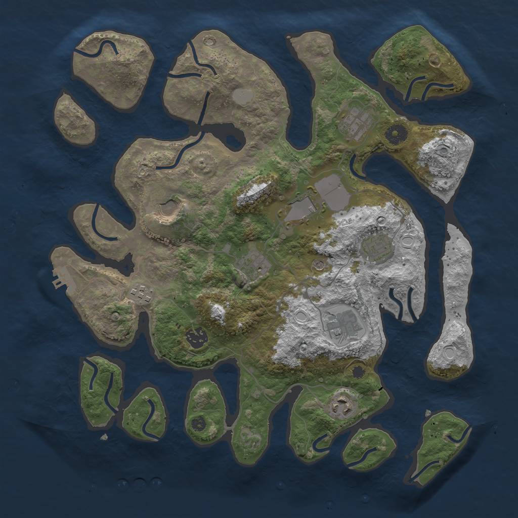 Rust Map: Procedural Map, Size: 3700, Seed: 9625372, 16 Monuments