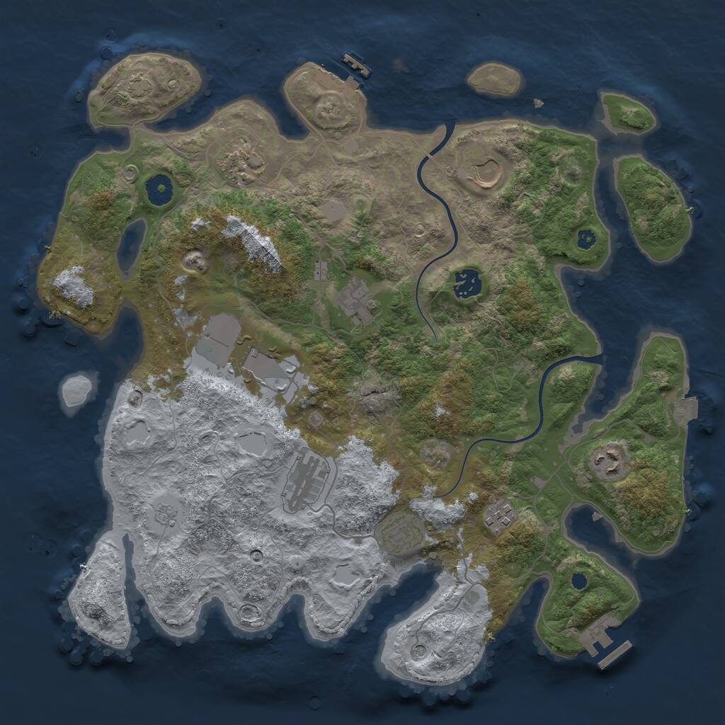 Rust Map: Procedural Map, Size: 3750, Seed: 32003, 15 Monuments