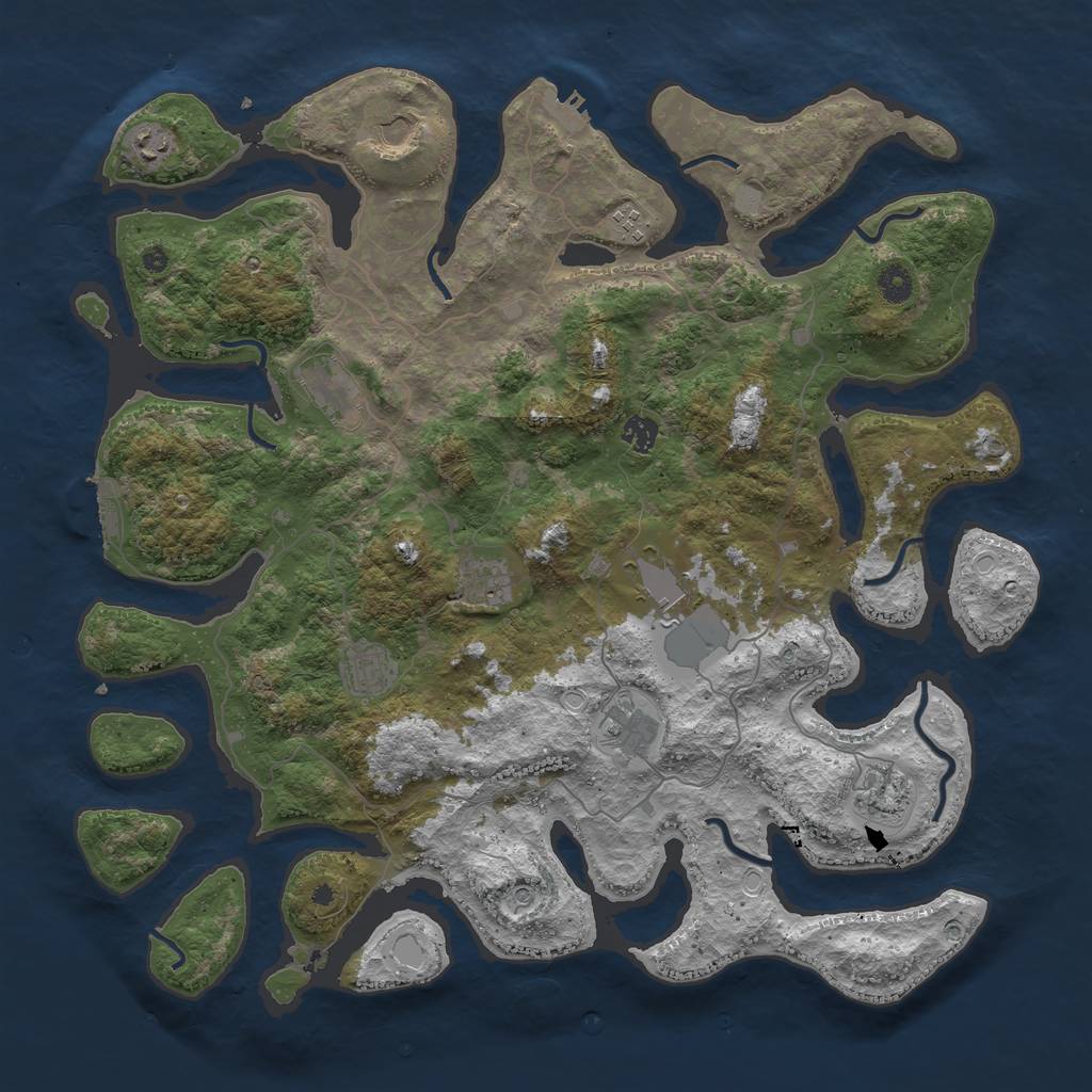 Rust Map: Procedural Map, Size: 4500, Seed: 412553969, 18 Monuments