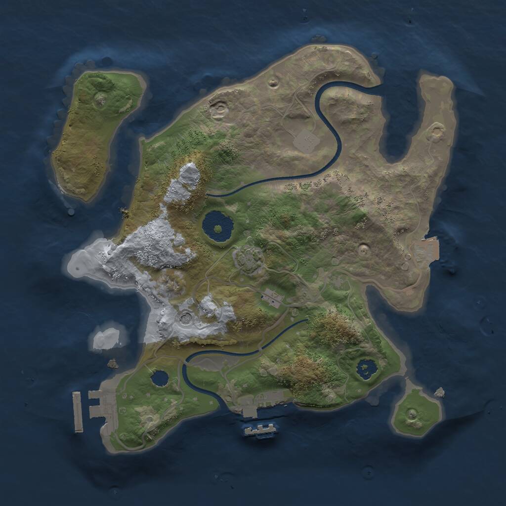 Rust Map: Procedural Map, Size: 2500, Seed: 862193503, 5 Monuments