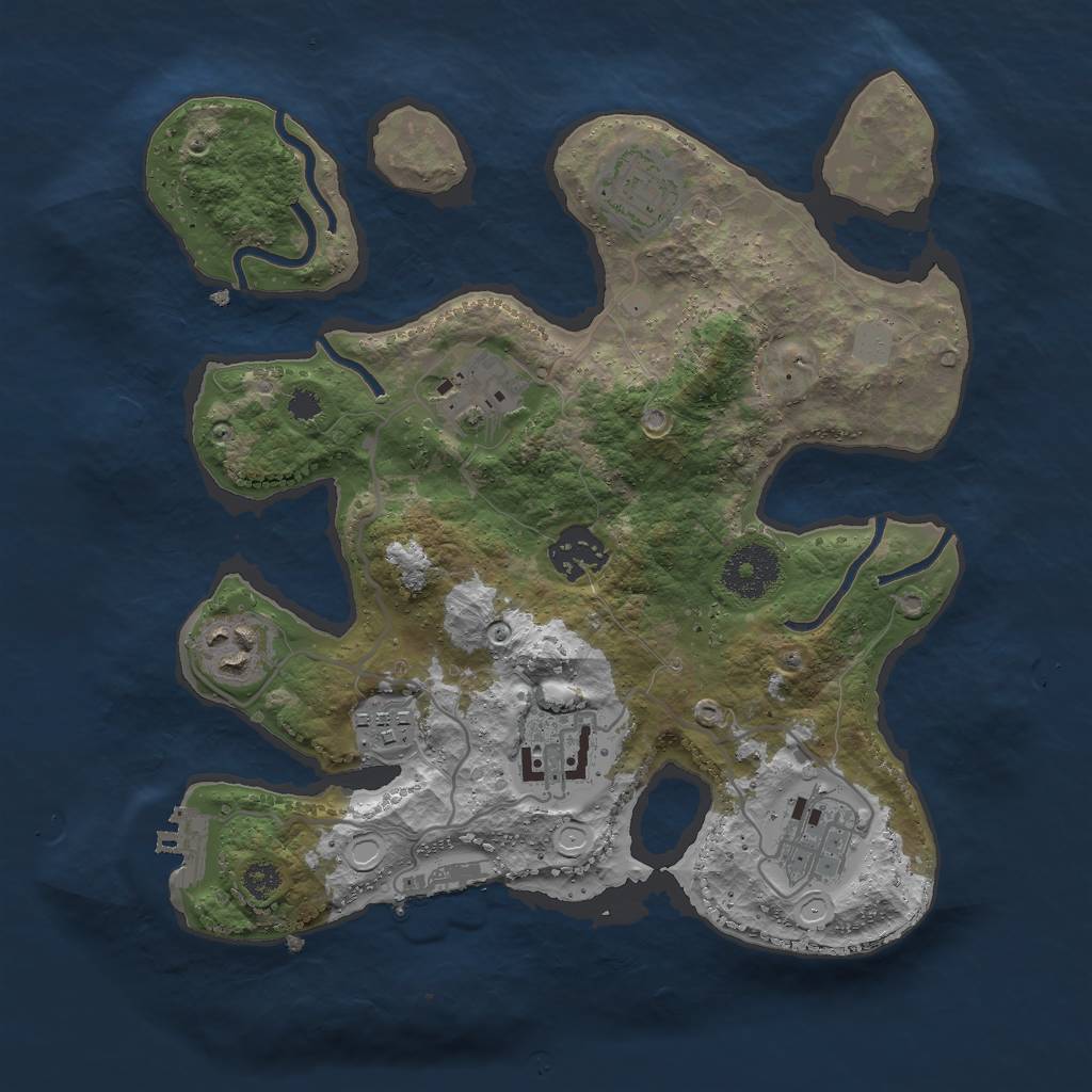 Rust Map: Procedural Map, Size: 3000, Seed: 623143, 14 Monuments