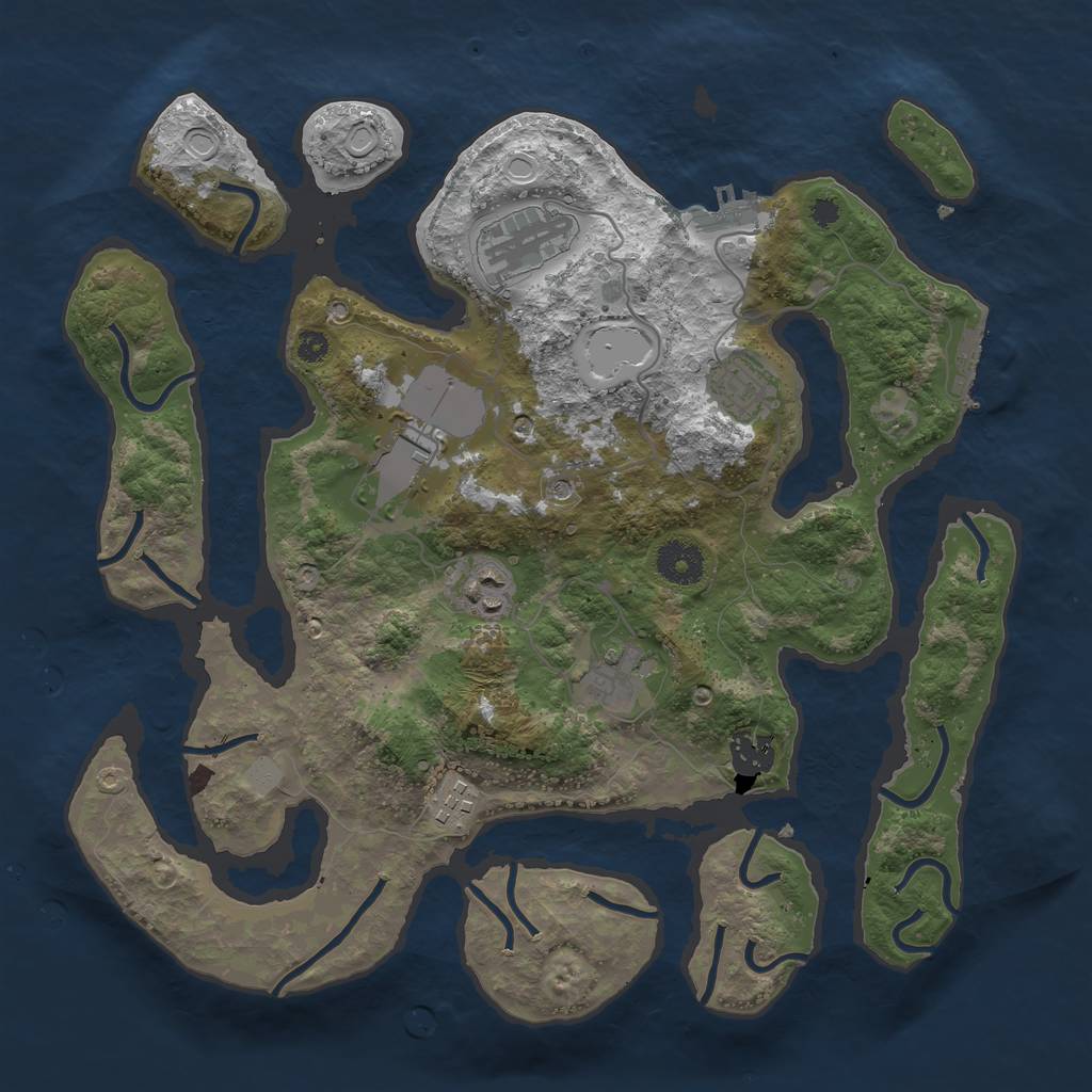 Rust Map: Procedural Map, Size: 3550, Seed: 92427, 15 Monuments