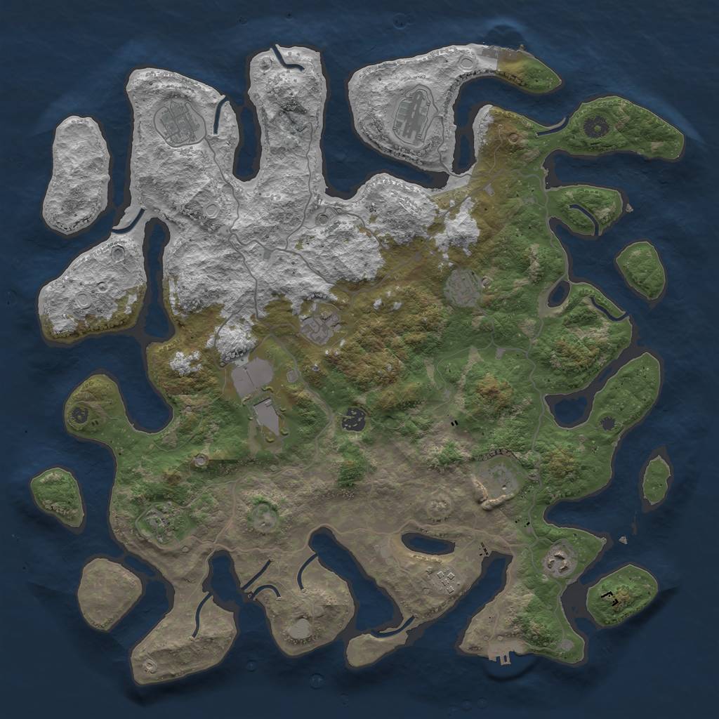 Rust Map: Procedural Map, Size: 4500, Seed: 181726040, 18 Monuments