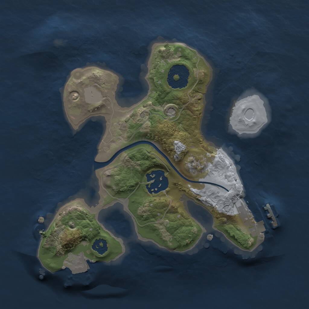 Rust Map: Procedural Map, Size: 2000, Seed: 888463622, 3 Monuments
