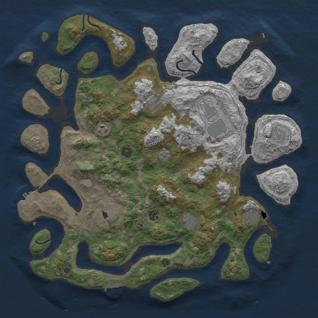 Rust Map: Procedural Map, Size: 4500, Seed: 486818344, 17 Monuments